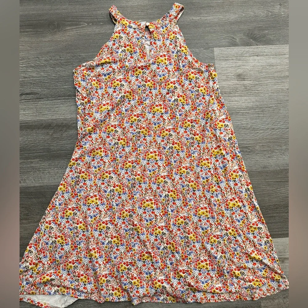 LOFT Outlet Multicolor Floral Jersey Swing Tank Mini Dress - Picture 2 of 7